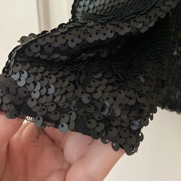 Aqua Sequins Black Blazer All Over Sequins Fancy Size XS Shoulder Pads‎ Sequence - Picture 6 of 11